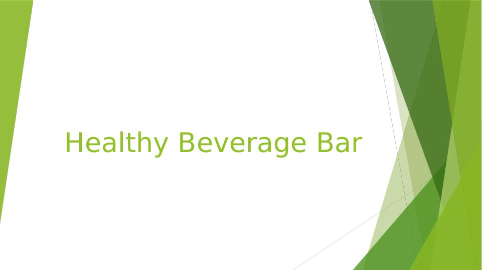 Healthy Beverage Bar - Business Plan_1
