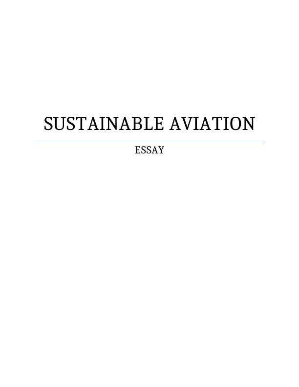 Sustainable Aviation - Essay_1