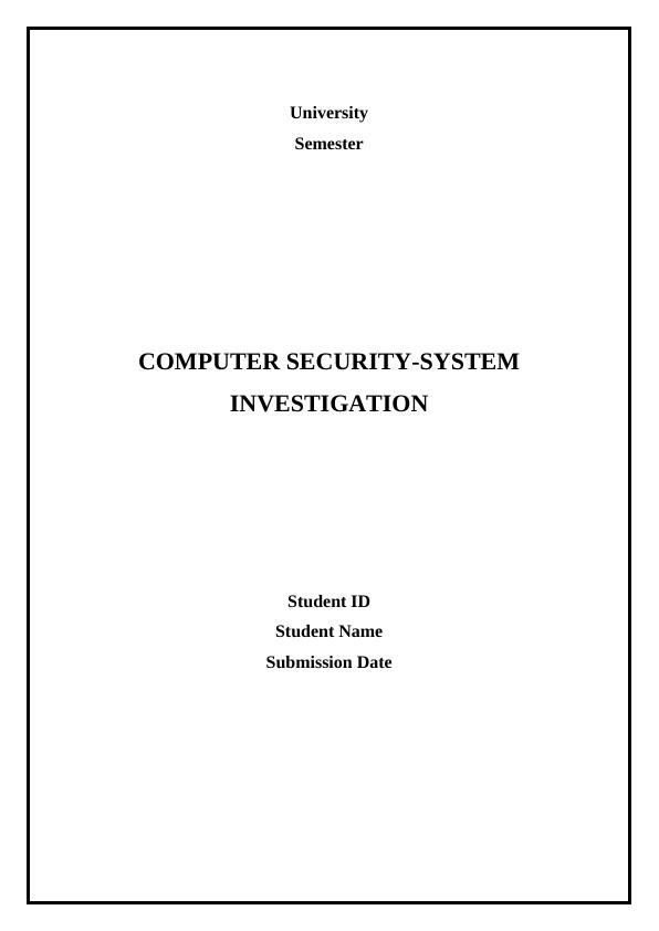 Computer Security System Investigation_1