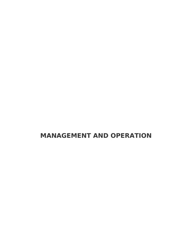 Operation Management of Mark & Spencer company : Report_1
