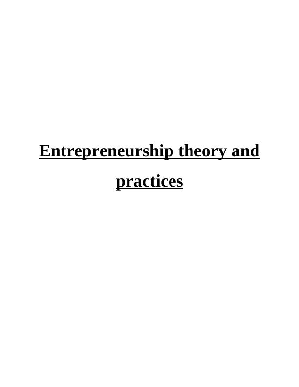 Entrepreneurship Theory and Practices_1