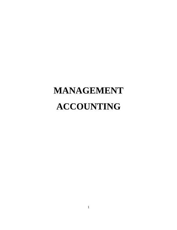 Report On Big Swing Company - Aspects Of Management Accounting_1