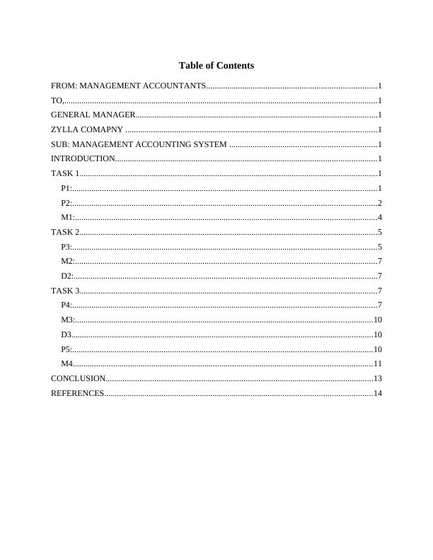 MANAGEMENT ACCOUNTING FROM: MANAGEMENT ACCOUNTANTS 1 TO GENERAL MANAGER 1 ZYLLA COMAPNY SUB: MANAGEMENT ACCOUNTING SYSTEM INTRODUCTION_2