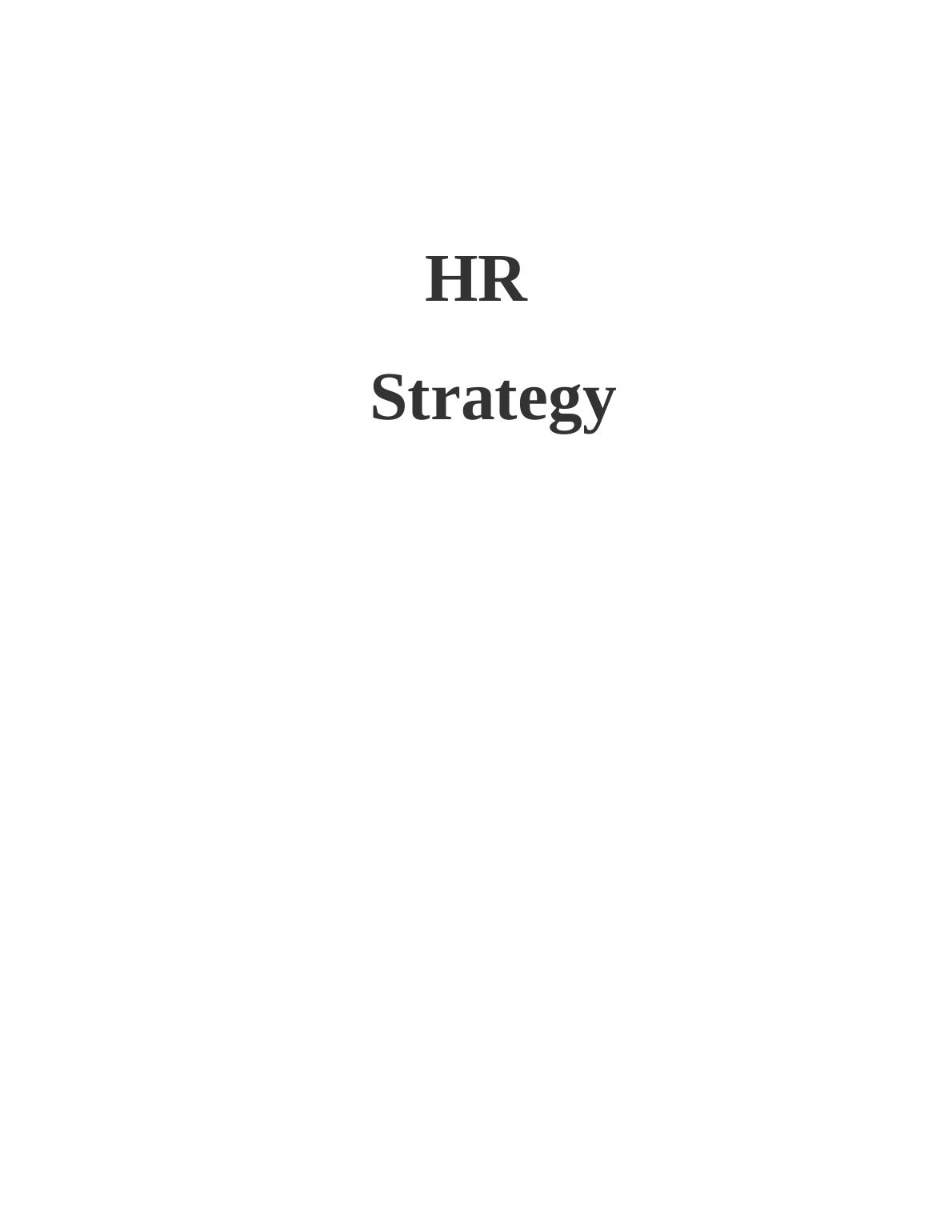 hr strategy assignment