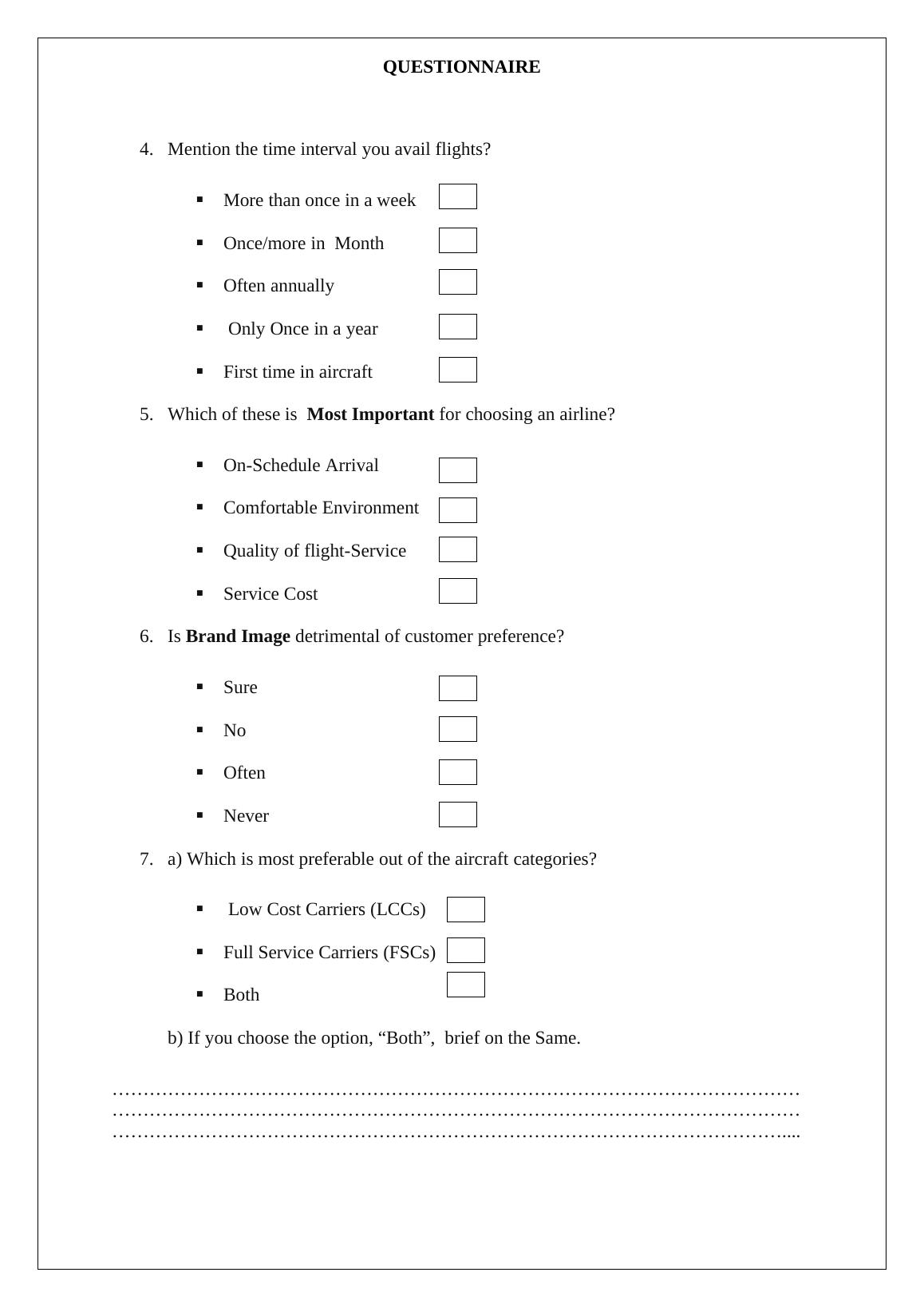 Questionnaire-Survey to identify for FSCs and LCCs Customers_2