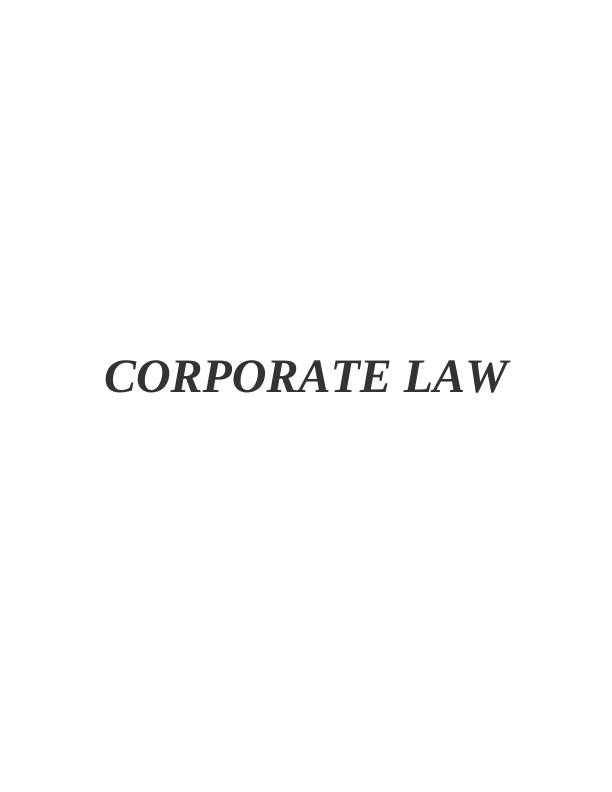 Corporate Law - Assignment_1