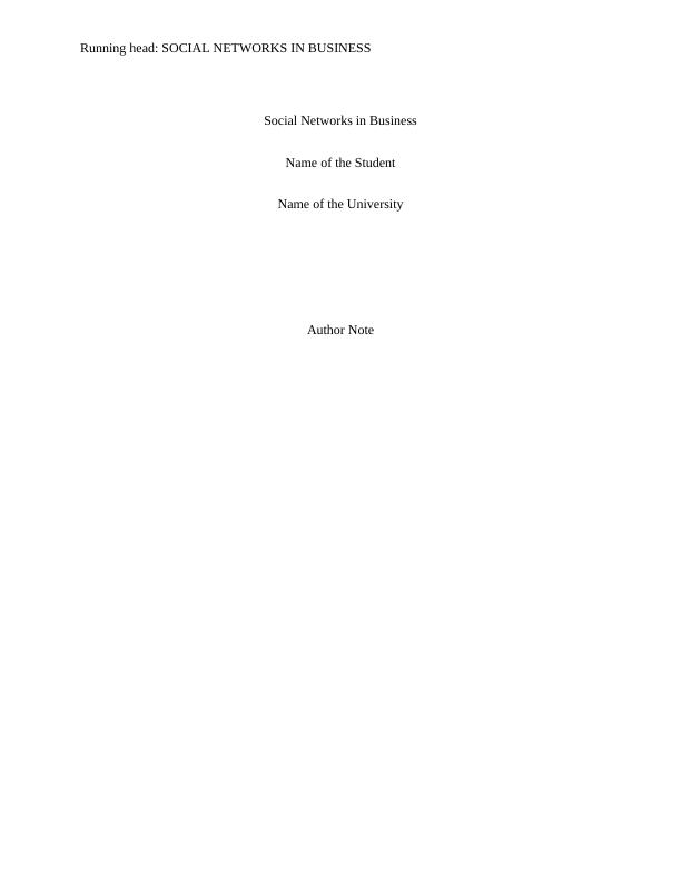 Social Networks in Business: Literature Review_1