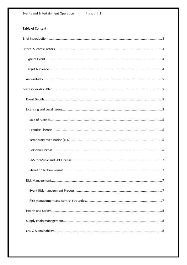 business event management assignment