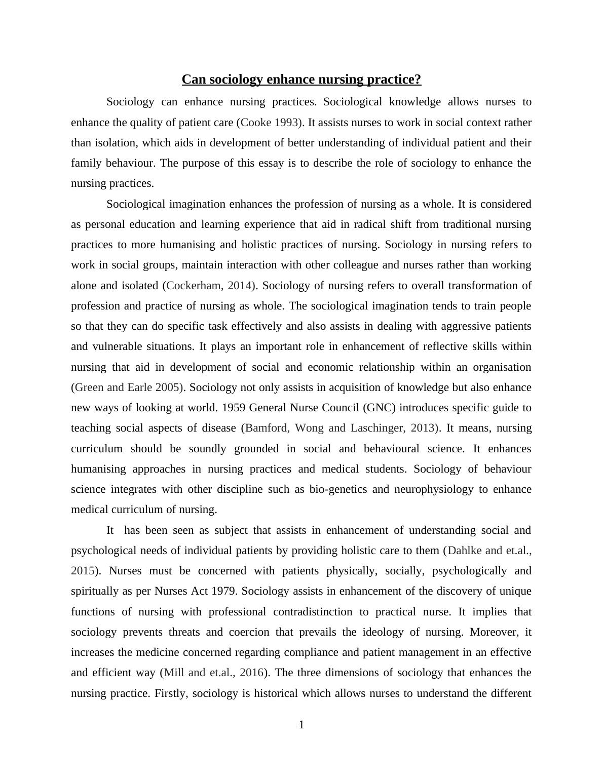 Essay on Sociology Enhance Nursing Practice_2