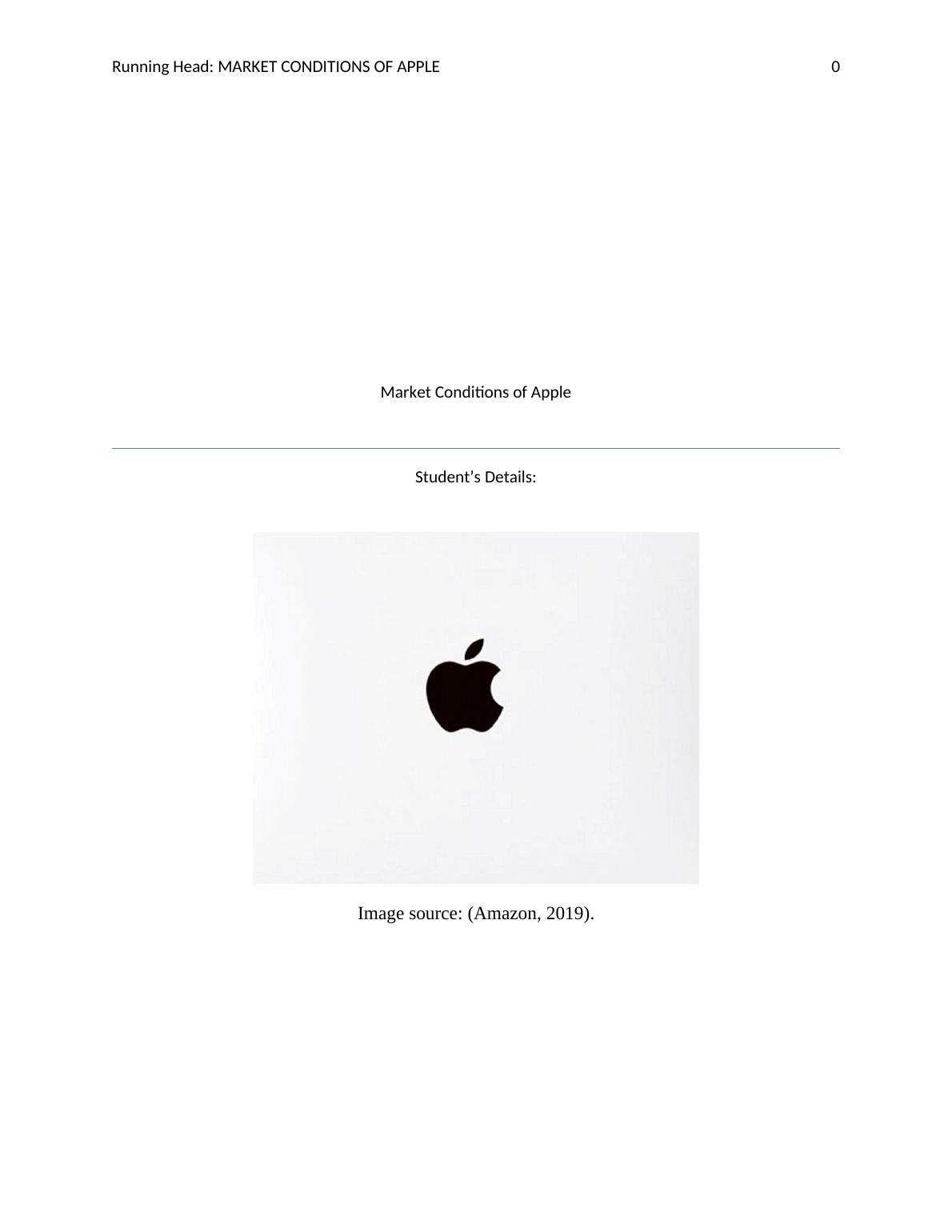 Research Paper | Market conditions of Apple Inc_1