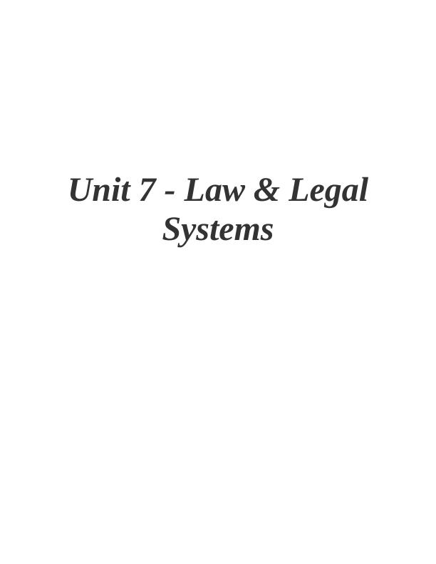 Law & Legal Systems: Criminal Justice System in the UK_1