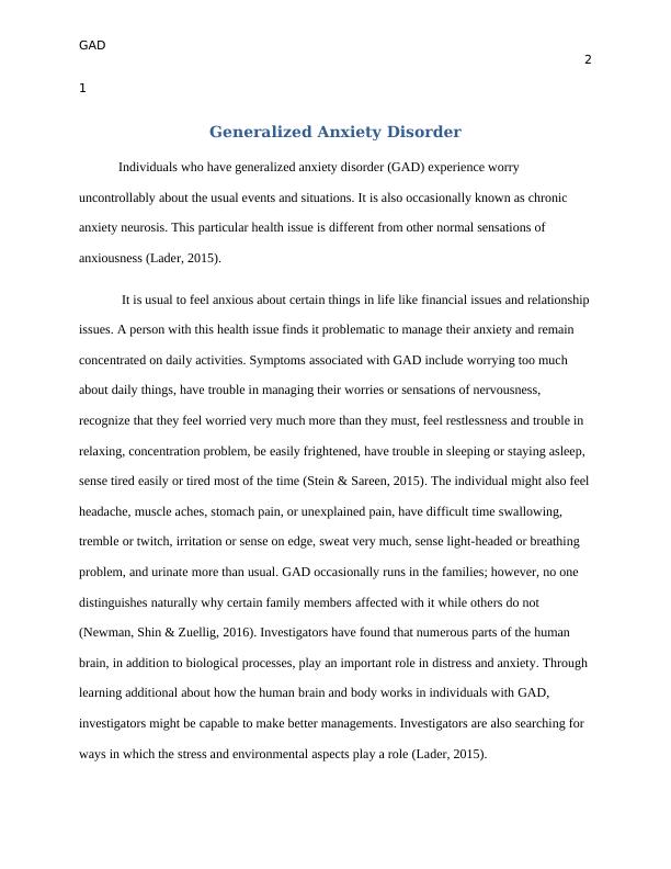 Generalized Anxiety Disorder: Case Study, Role of Empathy, Communication Skills, Paroxetine_3