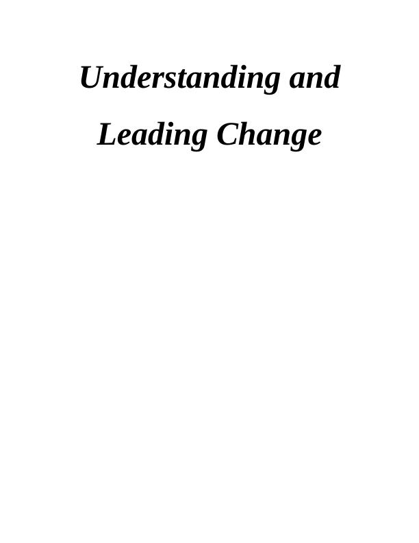 understanding and leading change hnd assignment