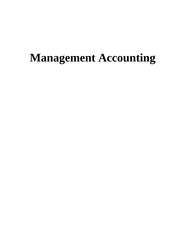 Management  Accounting -  Sample  Assignment_1