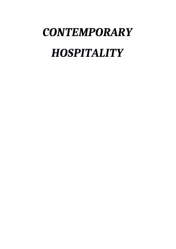 Contemporary Hospitality Industry Assignment - DOC_1