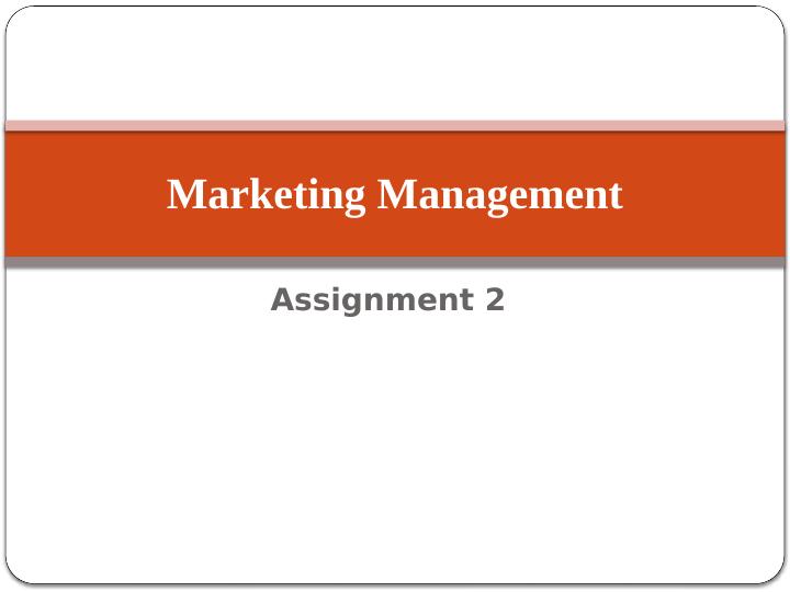 Marketing Management Assignment 2_1