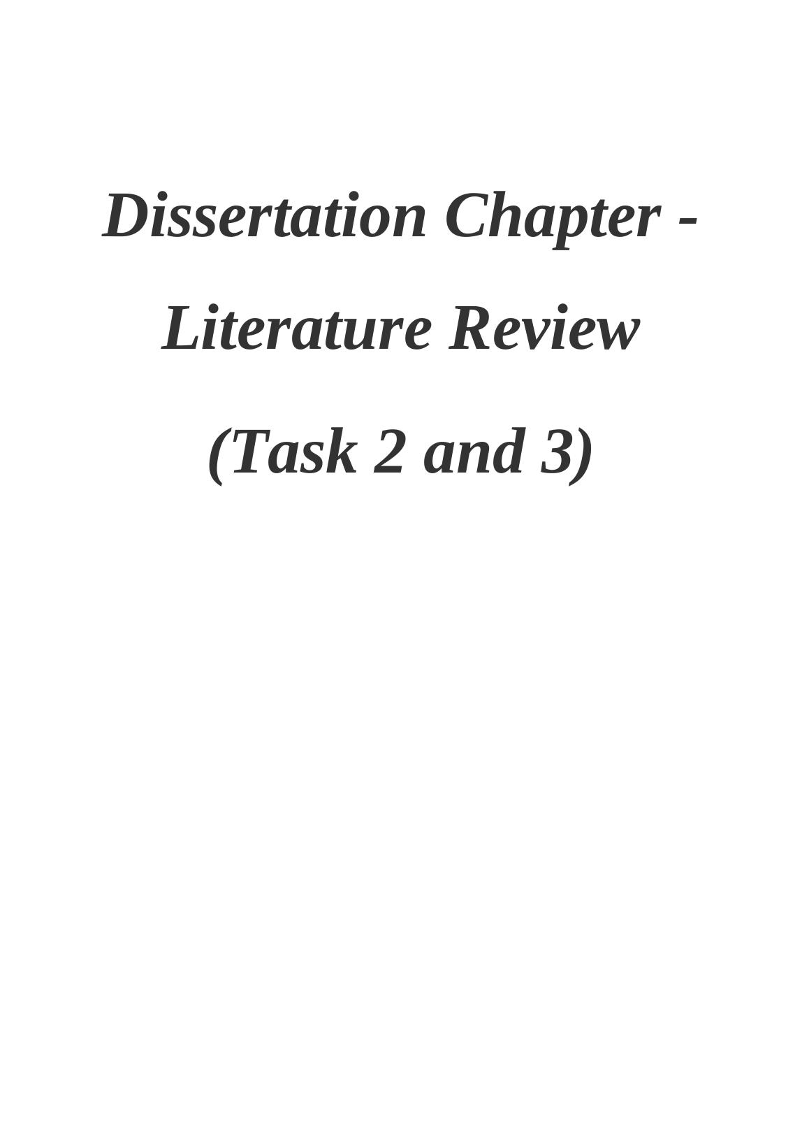 dissertation chapter literature review