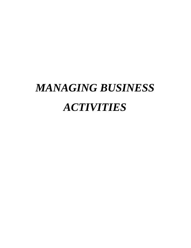 Report on Managing Business Activities_1