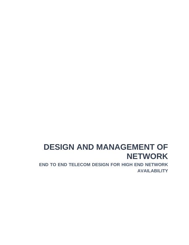 Design and Management of Network_1