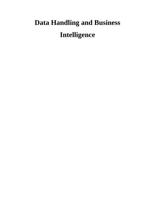 Data Handling and Business Intelligence : Assignment_1
