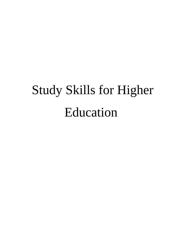 Study Skills for Higher Education Doc_1