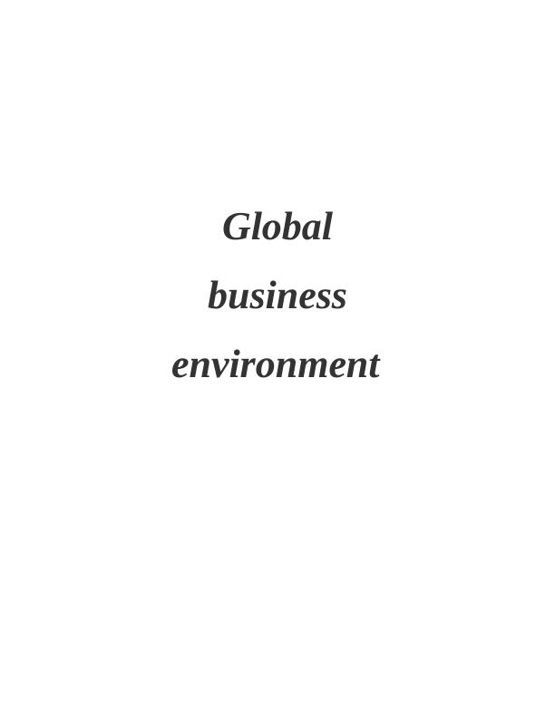 Global Business Environment Assignment | Debenhams_1