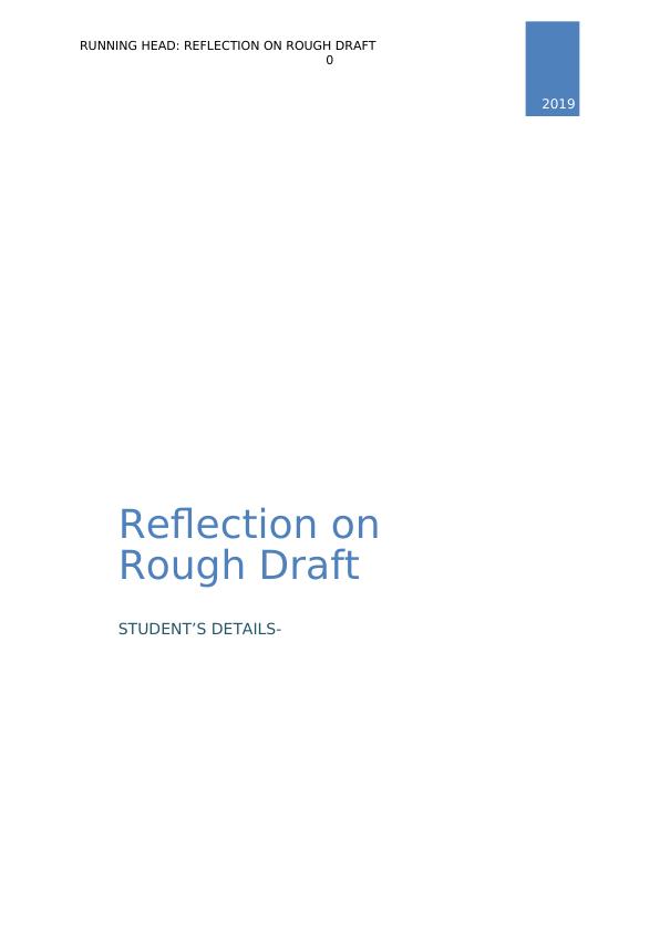 Reflection on Rough Draft Assignment Report_1
