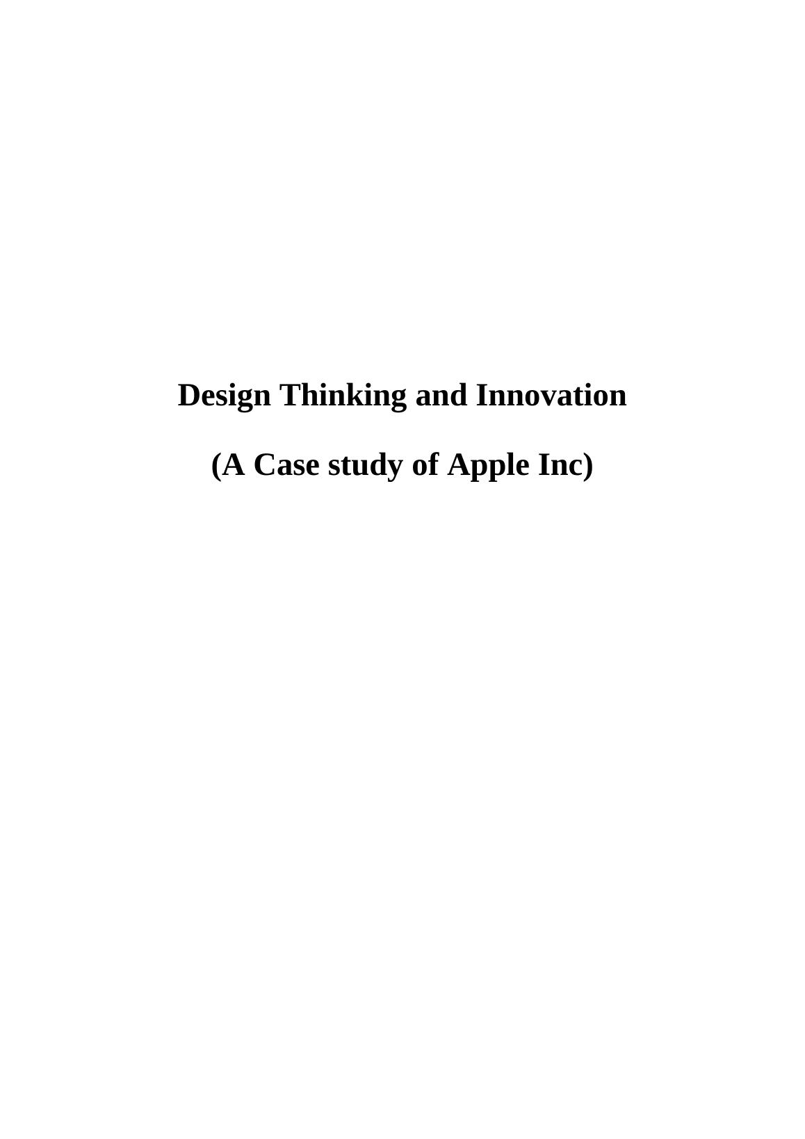 apple design thinking case study