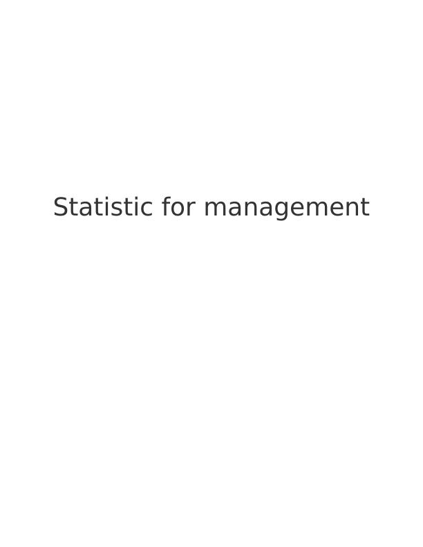 Statistic for Management - Report_1