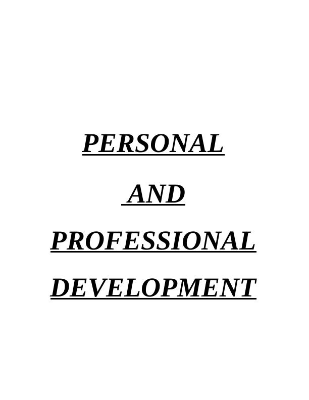 PPD Assignment Personal and Professional Development_1
