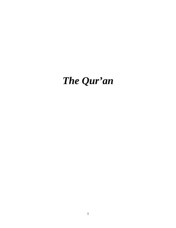 The Qur’an: Reconciling Islamic Values with Secular Society_1