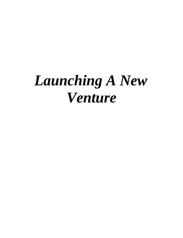 (solved)Launching a New Venture: Assignment_1