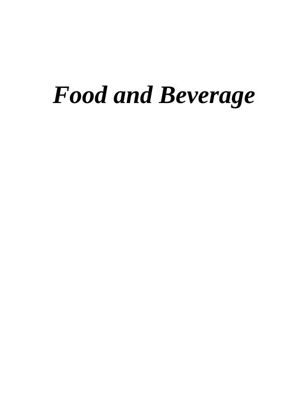 Food and Beverage Management Assignment- Hilton Hotel_1