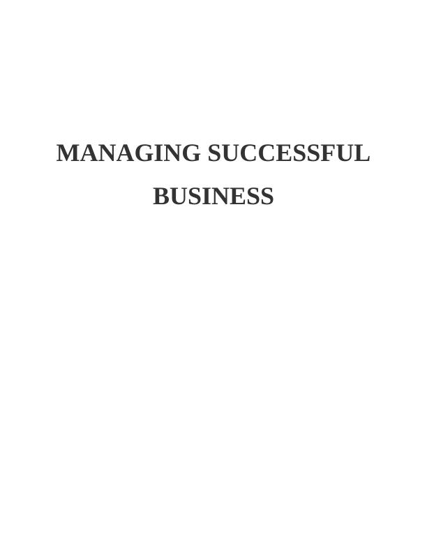 Managing Successful Business Assignment - NISA_1