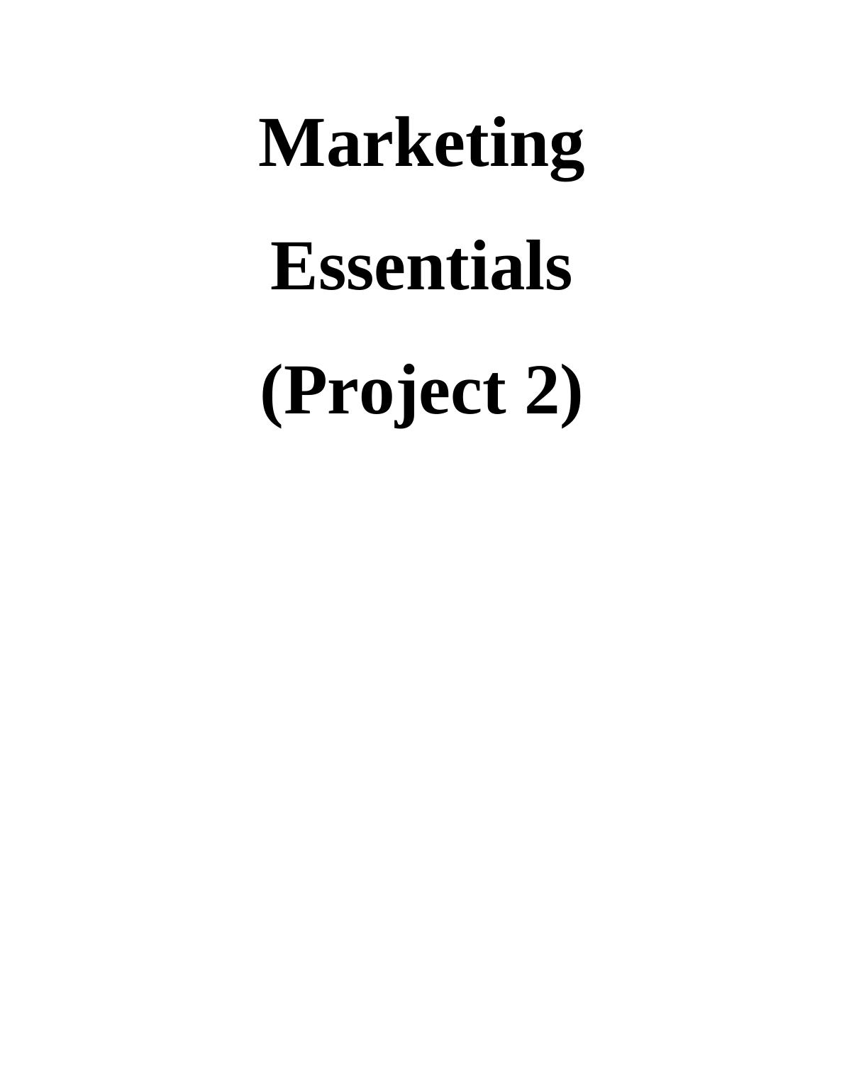 Assignment on Marketing Essentials McDonald_1