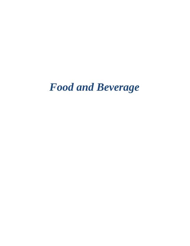 Concept of Food and Beverage | Report_1