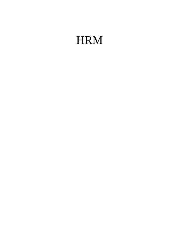 (HRM) Human Resource Management - Assignment_1