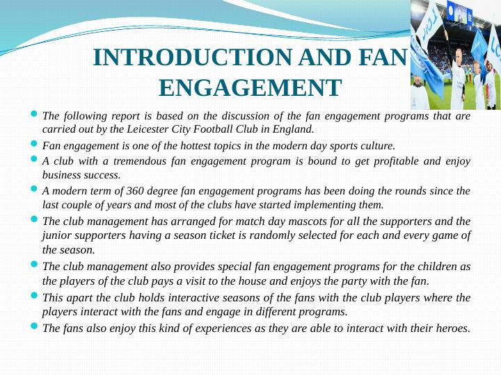 Fan Engagement Programs Assignment