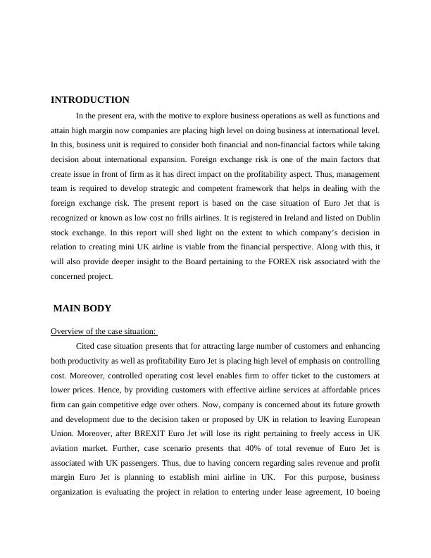 Finance for International Business TABLE OF CONTENTS INTRODUCTION 3 MAIN BODY 3_3