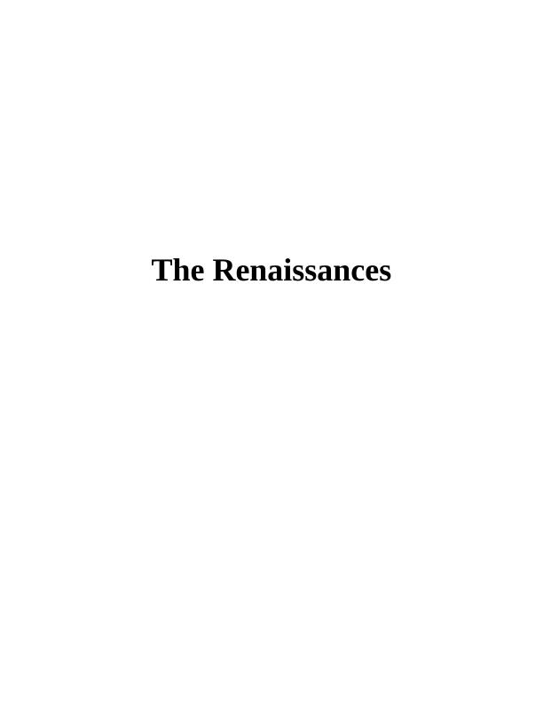The European Renaissance Essay_1