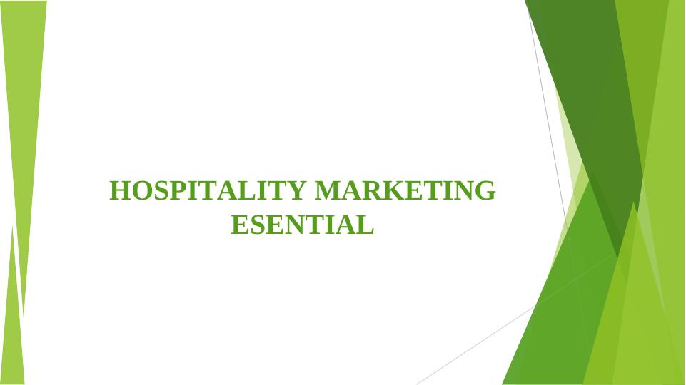 Hospitality Marketing: Essential Presentation_1
