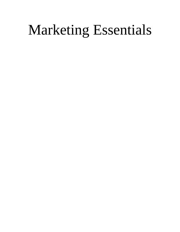 Marketing Essentials Assignment: Apple Inc_1