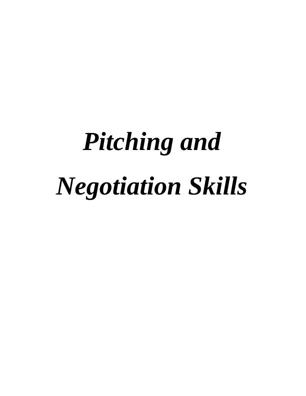 Pitching and Negotiation Skills : Report_1