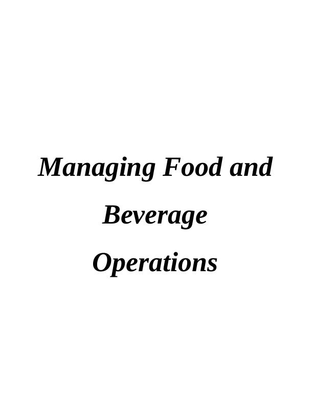Managing Food & Beverage Operations - Doc_1