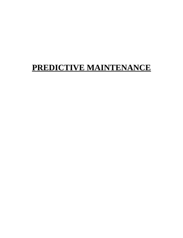 Report on Implementing Predictive Maintenance System_1