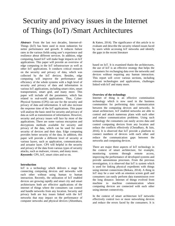Security and Privacy Issues in IoT/Smart Architectures_1