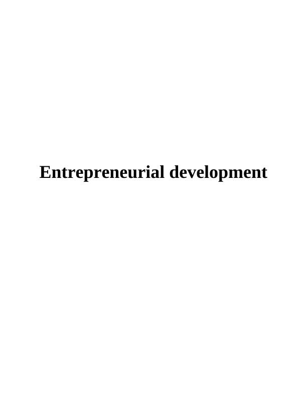 entrepreneurship and business development assignment