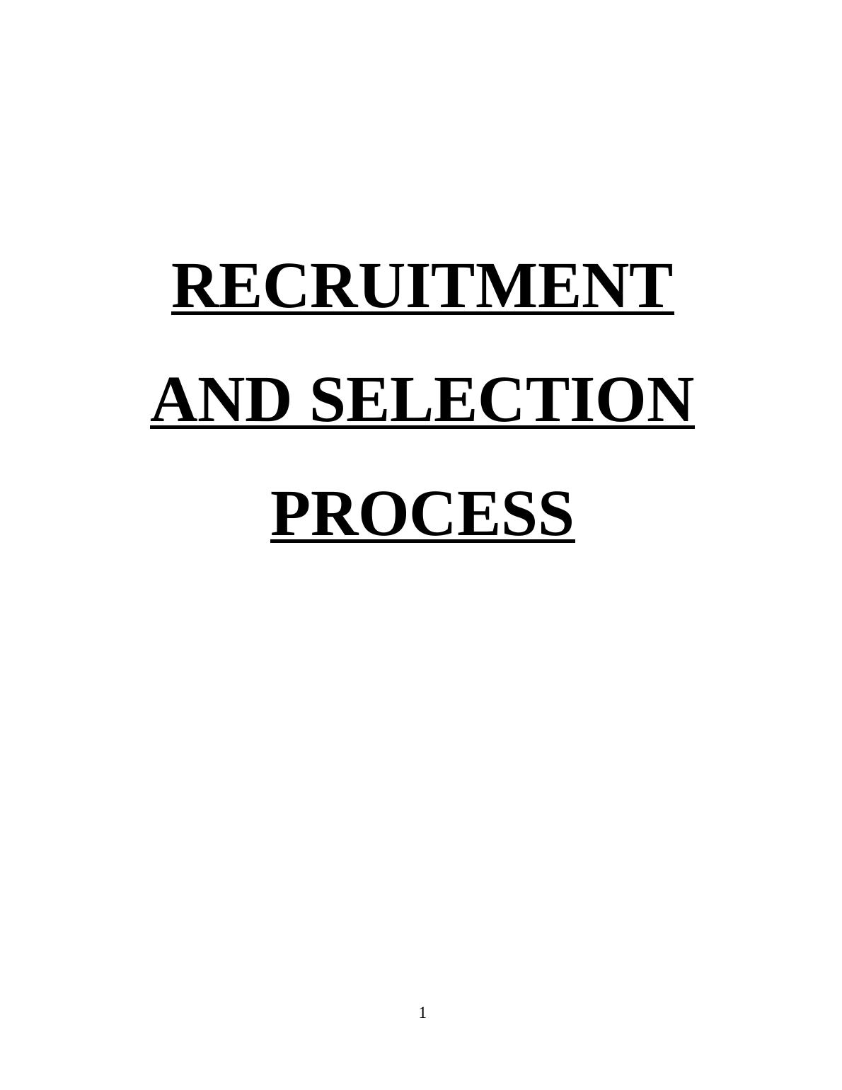 thesis on recruitment and selection process