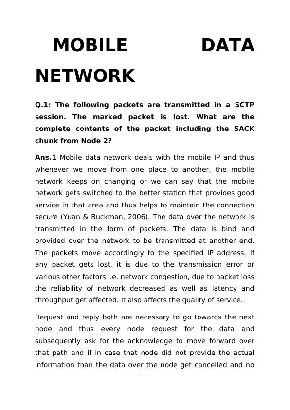 Ans.1 Mobile Data Network Q.1_1