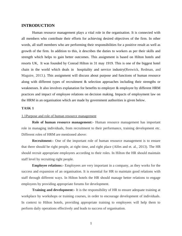 Human Resource Management Assignment - Hilton Hotels and Resorts UK_3